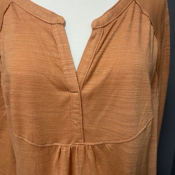 Sonoma Womens Shirt Long Sleeve Tunic Blouse Peach V Neck XL EUC - Picture 2 of 5
